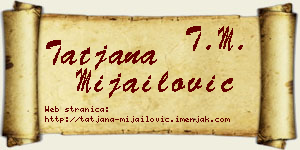 Tatjana Mijailović vizit kartica